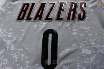 Camiseta Blazers Lillard #0 Luces de la ciudad Gris