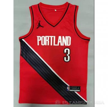 Camiseta C.j. McCollum NO 3 Portland Trail Blazers Statement 2020-21 Rojo