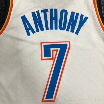 Camiseta Carmelo Anthony NO 7 Oklahoma City Thunder Association Blanco
