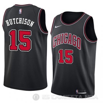 Camiseta Chandler Hutchison #15 Chicago Bulls Statement 2018 Negro