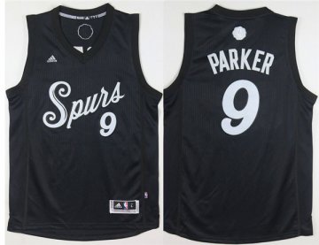 Camiseta Christmas Day San Antonio Spurs Parker #9 Negro 2016
