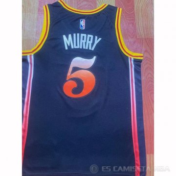 Camiseta Dejounte Murray #5 Atlanta Hawks Ciudad 2022-23 Negro