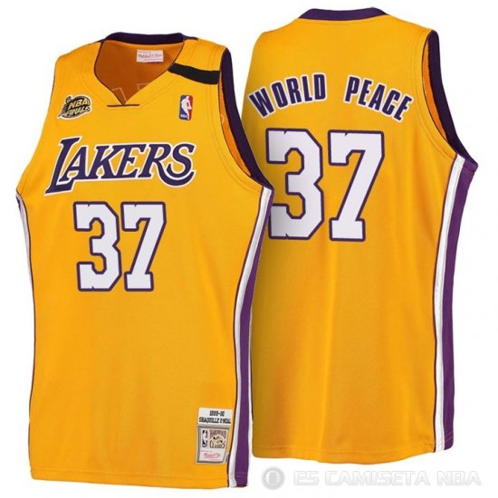 Camiseta Deng #37 Los Angeles Lakers Retro Amarillo 1999/2000 - Haga un click en la imagen para cerrar