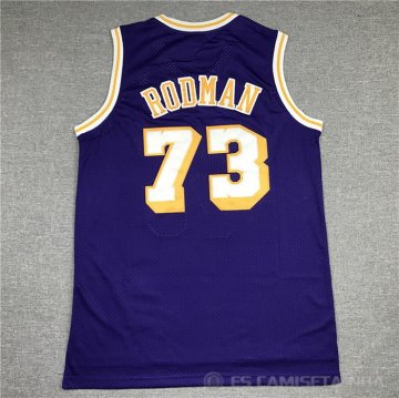 Camiseta Dennis Rodman NO 73 Los Angeles Lakers Mitchell & Ness 1998-99 Violeta