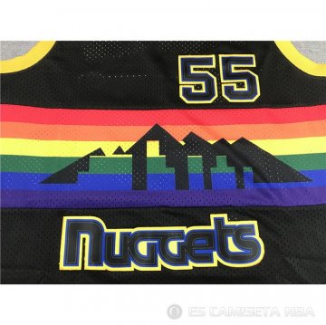 Camiseta Dikembe Mutombo NO 55 Denver Nuggets Retro Negro