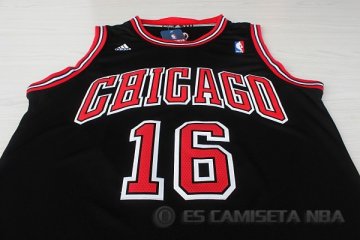 Camiseta Gasol #16 Chicago Bulls Negro