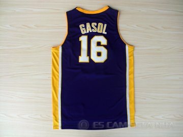 Camiseta Gasol #16 Los Angeles Lakers Violeta