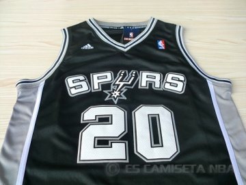 Camiseta Ginobili #20 San Antonio Spurs Negro