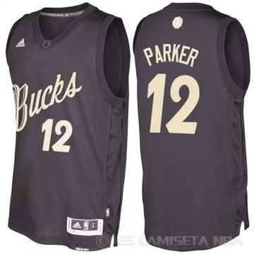Camiseta Jabari Parker #12 Milwaukee Bucks Navidad 2016 Negro