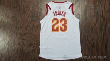 Camiseta James #23 Cleveland Cavaliers Autentico Nino 2017-18 Blanco