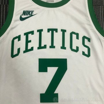 Camiseta Jaylen Brown NO 7 Boston Celtics 75th Anniversary Blanco
