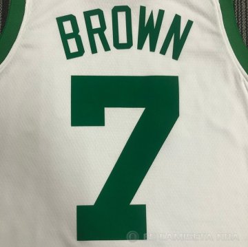 Camiseta Jaylen Brown NO 7 Boston Celtics 75th Anniversary Blanco