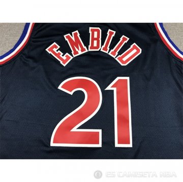 Camiseta Joel Embiid NO 21 Philadelphia 76ers Ciudad 2021-22 Azul