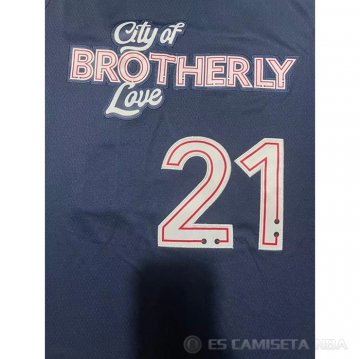 Camiseta Joel Embiid #21 Philadelphia 76ers Ciudad 2023-24 Azul