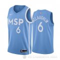 Camiseta Jordan Mclaughlin #6 Minnesota Timberwolves Ciudad Edition Azul