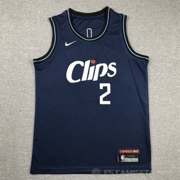 Camiseta Kawhi Leonard #2 Los Angeles Clippers Nino Ciudad 2023-24 Azul