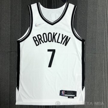 Camiseta Kevin Durant #7 Brooklyn Nets Association Autentico Blanco