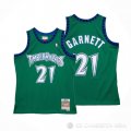 Camiseta Kevin Garnett #21 Minnesota Timberwolves Nino Hardwood Classics Throwback 1997-98 Verde