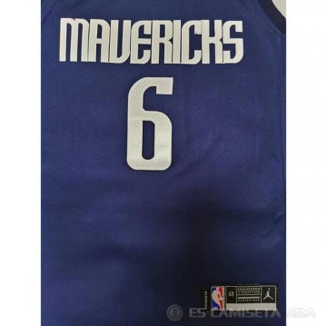 Camiseta Kristaps Porzingis NO 6 Doncic Mavericks Statement 2020-21 Azul