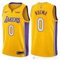 Camiseta Kuzma #0 Los Angeles Lakers Autentico 2017-18 Amarillo