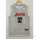 Camiseta Lakers Johnson #32 Luces de la ciudad Gris