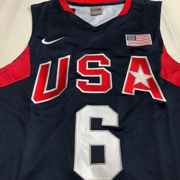 Camiseta LeBron James USA 2008 #6 Azul