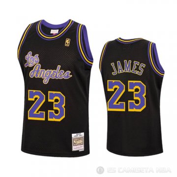 Camiseta Lebron James #23 Los Angeles Lakers Reload Hardwood Classics 2020 Negro