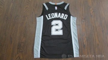 Camiseta Leonard #2 San Antonio Spurs Autentico Nino 2017-18 Negro