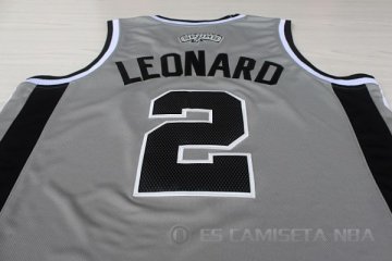 Camiseta Leonard #2 San Antonio Spurs Gris