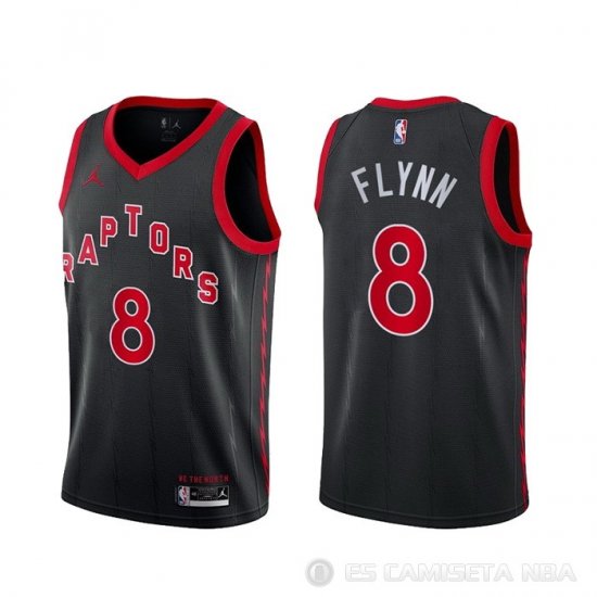 Camiseta Malachi Flynn NO 8 Toronto Raptors Statement 2020-21 Negro - Haga un click en la imagen para cerrar