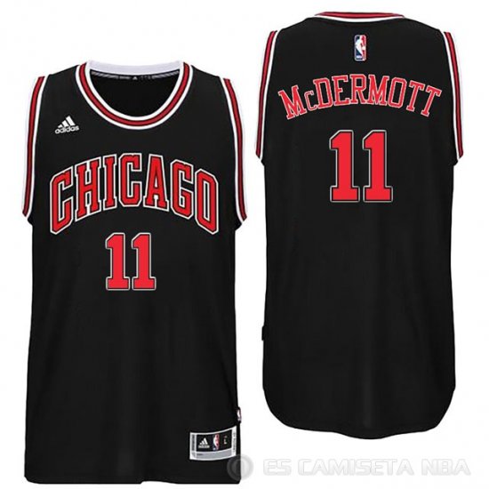 Camiseta McDermott #11 Chicago Bulls Negro - Haga un click en la imagen para cerrar
