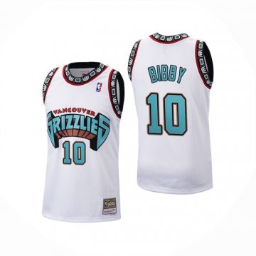 Camiseta Mike Bibby NO 10 Memphis Grizzlies Historic Retro Blanco