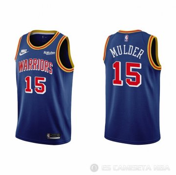 Camiseta Mychal Mulder NO 15 Golden State Warriors 75th Anniversary Azul