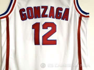 Camiseta NCAA Stockton #12 Gonzaga University Blanco