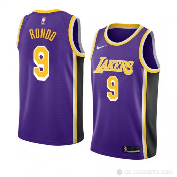 Camiseta Rajon Rondo #9 Los Angeles Lakers Statement 2018-19 Violeta