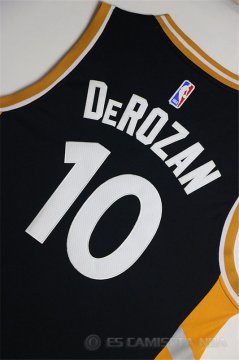 Camiseta Derozan#10 Toronto Raptors Negro Oro