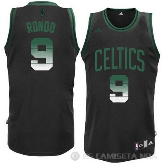 Camiseta Rondo #9 Boston Celtics Ambiente Negro - Haga un click en la imagen para cerrar
