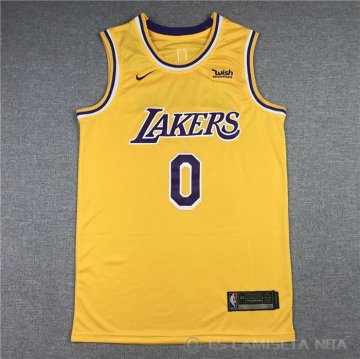 Camiseta Russell Westbrook NO 0 Los Angeles Lakers Icon 2020 Amarillo