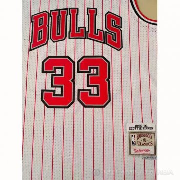 Camiseta Scottie Pippen NO 33 Chicago Bulls Reload Hardwood Classics Blanco