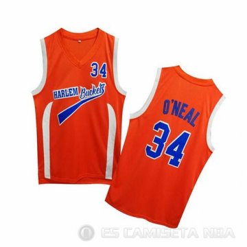 Camiseta Shaquille O\'Neal #34 Uncle Drew Harlem Buckets Naranja