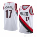 Camiseta Skal Labissiere #17 Portland Trail Blazers Association 2018 Blanco