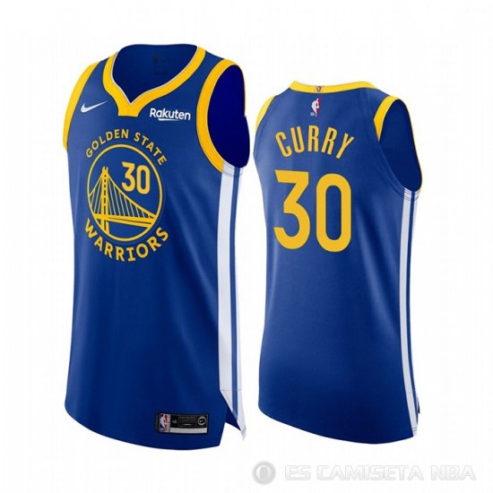 Camiseta Stephen Curry #30 Golden State Warriors Icon Autentico Azul - Haga un click en la imagen para cerrar