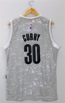 Camiseta Warriors Curry #30 Luces de la ciudad Gris