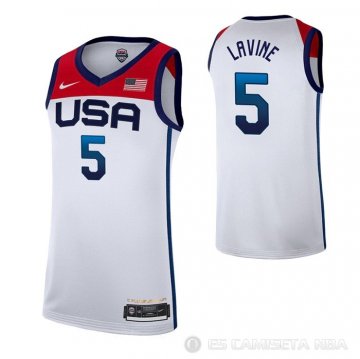 Camiseta Zach LaVine NO 5 USA 2021 Blanco