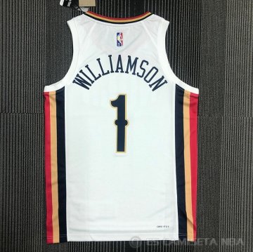 Camiseta Zion Williamson #1 New Orleans Pelicans Ciudad 2021-22 Blanco