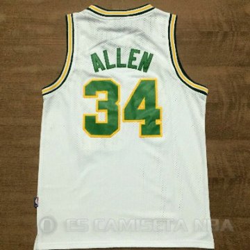 Camiseta retro Allen Sonics #34 Seattle SuperSonics Blanco