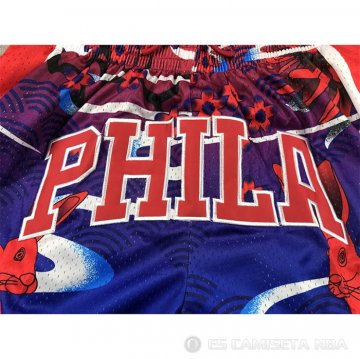 Pantalone Philadelphia 76ers Lunar New Year Mitchell & Ness Just Don Rojo