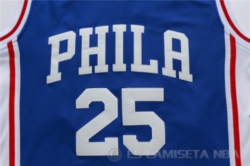Camiseta 76ers #25 Simmons Azul