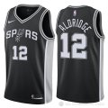 Camiseta Aldridge #12 San Antonio Spurs Autentico 2017-18 Negro