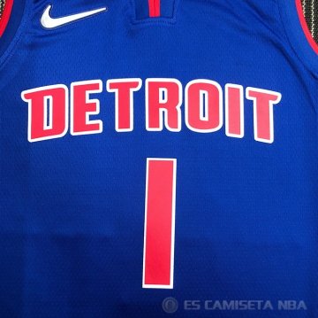 Camiseta Allen Iverson NO 1 Detroit Pistons Icon Azul